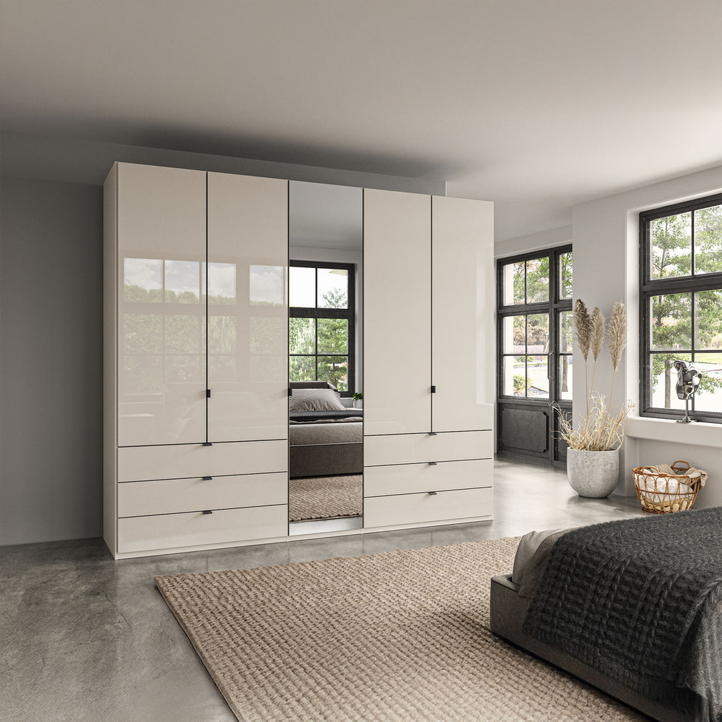 Florida - 5 Door Combi Mirrored Wardrobe