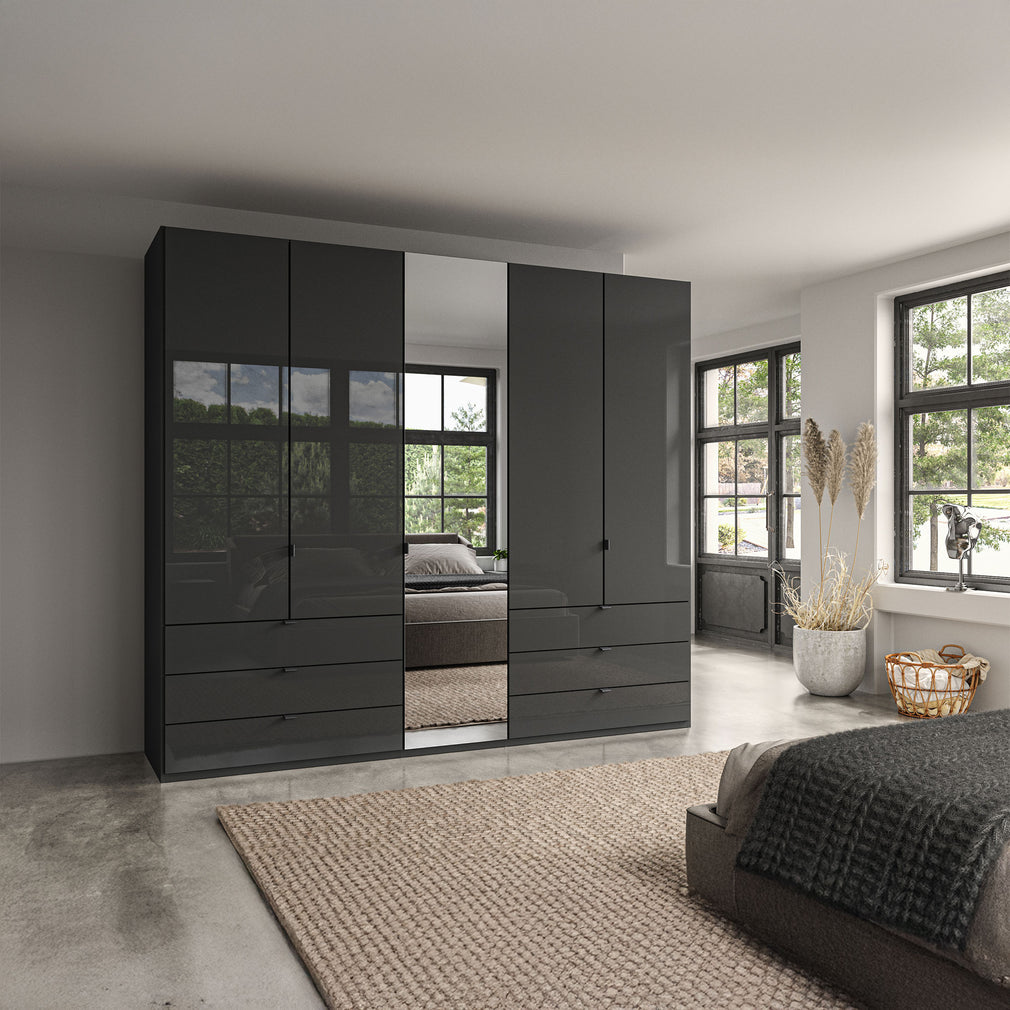 Florida - 5 Door Combi Mirrored Wardrobe
