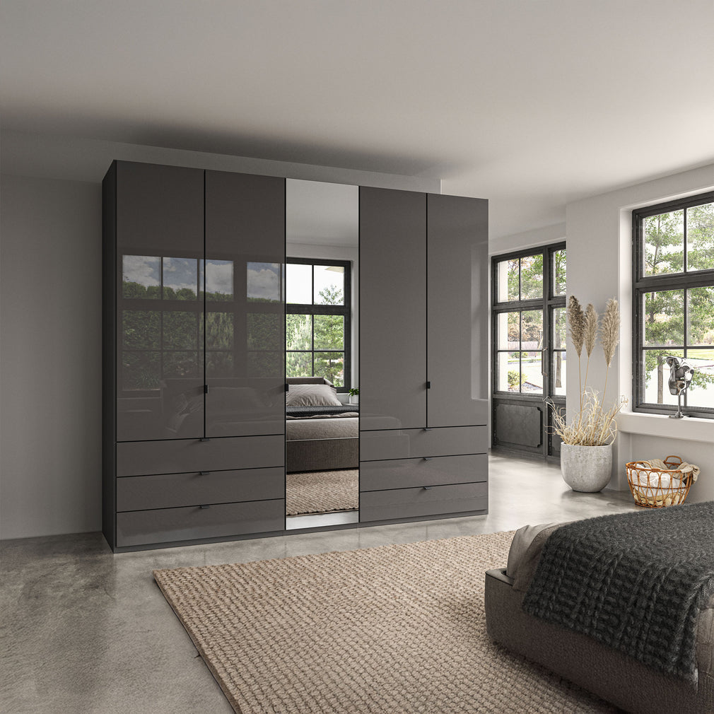 Florida - 5 Door Combi Mirrored Wardrobe