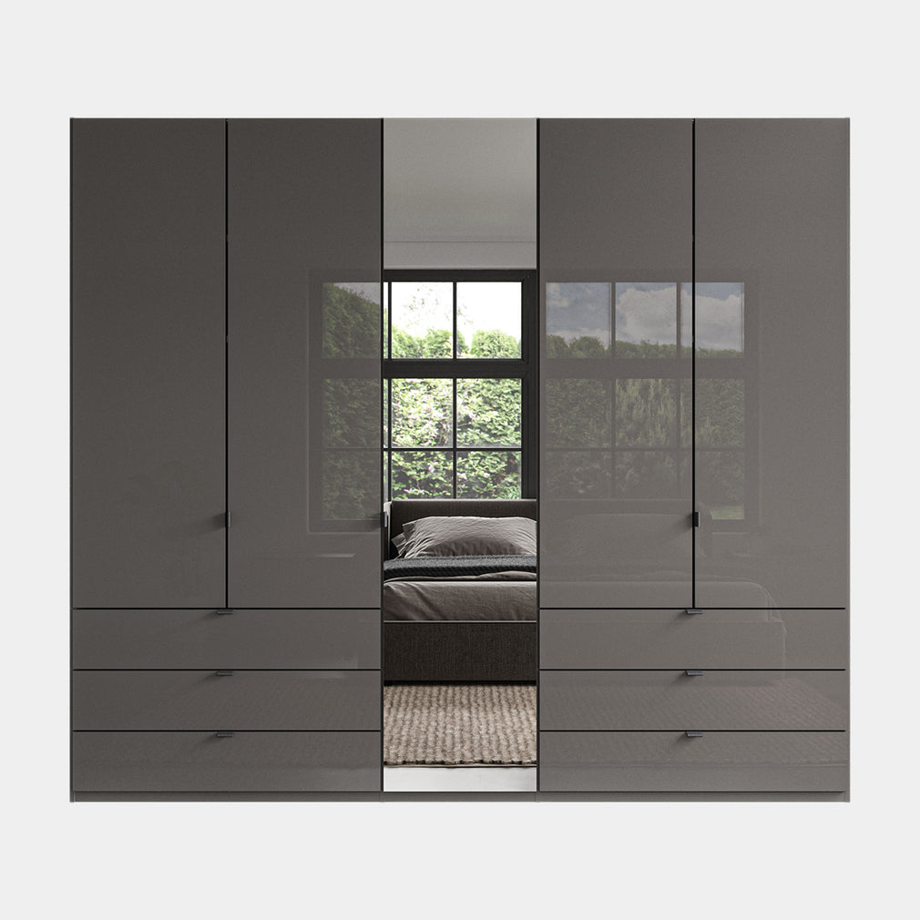 Florida - 5 Door Combi Mirrored Wardrobe