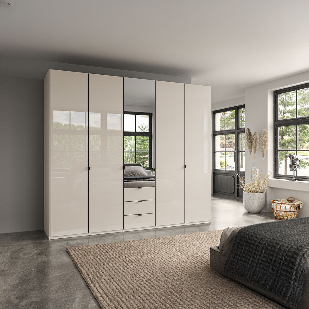 Florida - 5 Door Combi Mirrored Wardrobe