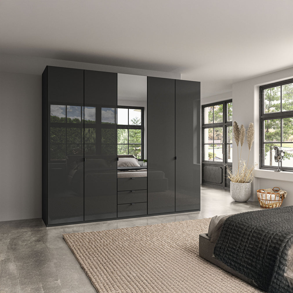 Florida - 5 Door Combi Mirrored Wardrobe