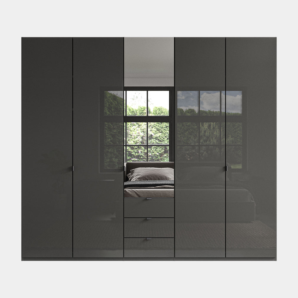 Florida - 5 Door Combi Mirrored Wardrobe