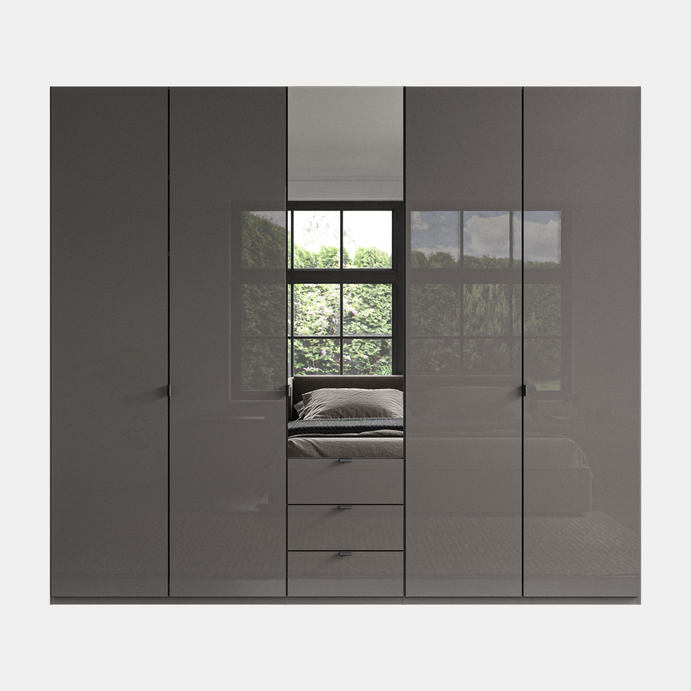 Florida - 5 Door Combi Mirrored Wardrobe
