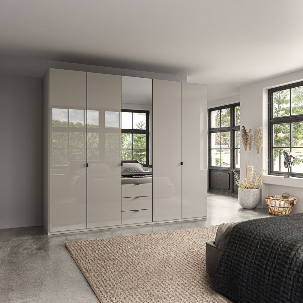 Florida - 5 Door Combi Mirrored Wardrobe