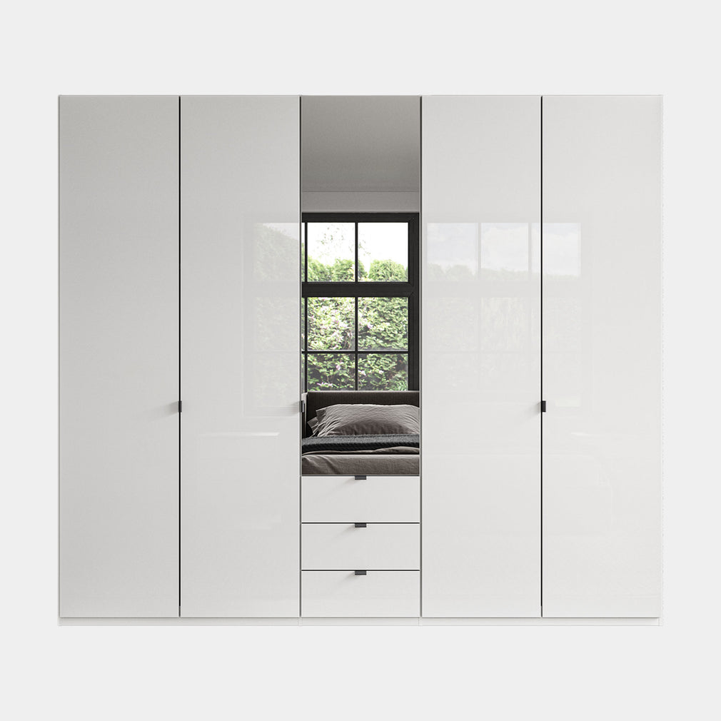 Florida - 5 Door Combi Mirrored Wardrobe