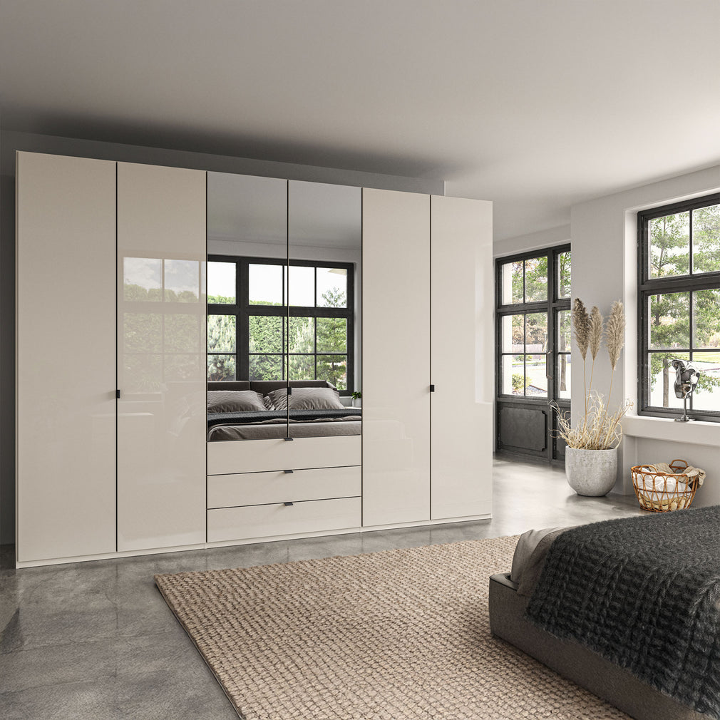 Florida - 6 Door Combi Mirrored Wardrobe