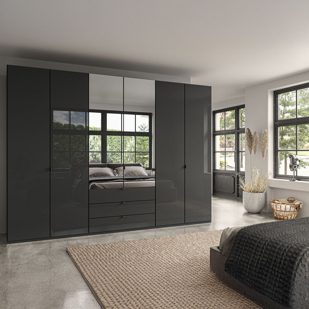 Florida - 6 Door Combi Mirrored Wardrobe
