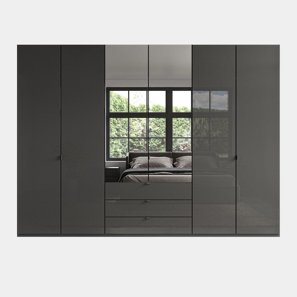 Florida - 6 Door Combi Mirrored Wardrobe