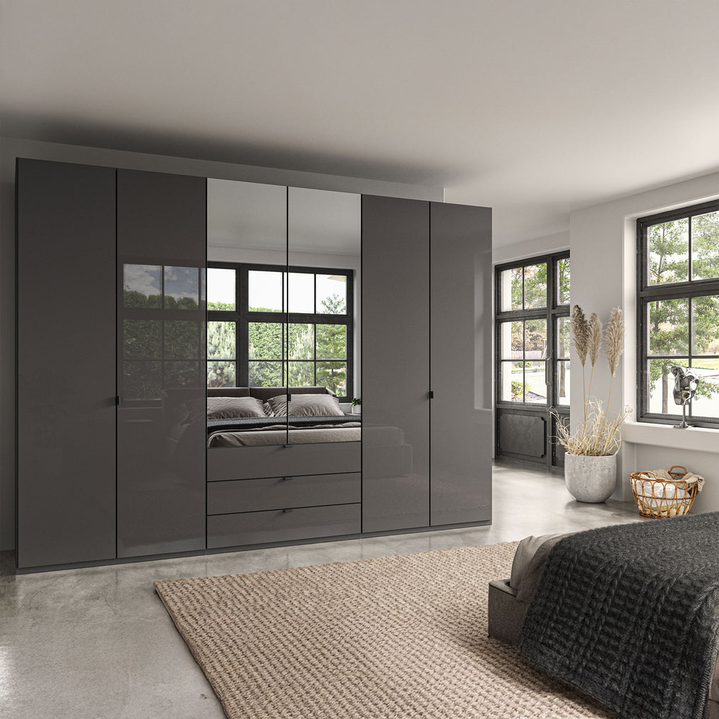 Florida - 6 Door Combi Mirrored Wardrobe
