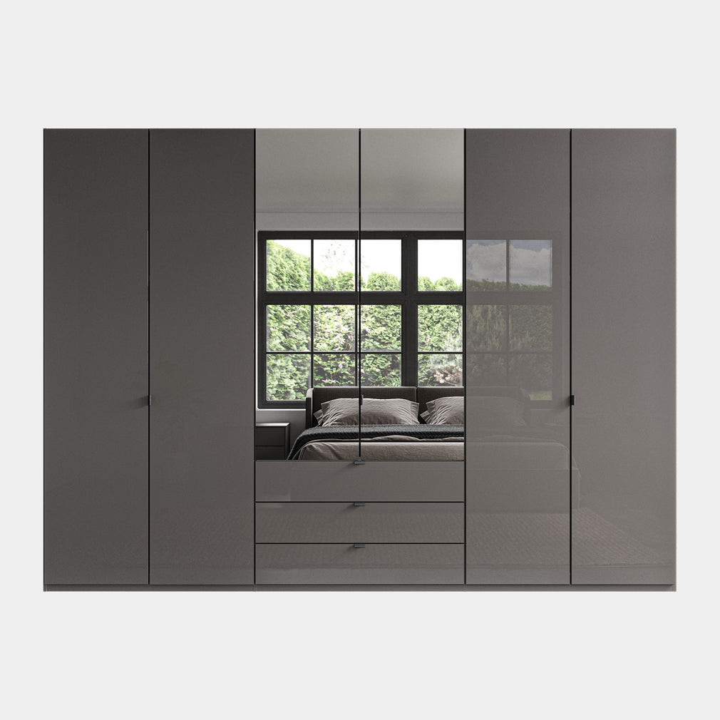 Florida - 6 Door Combi Mirrored Wardrobe