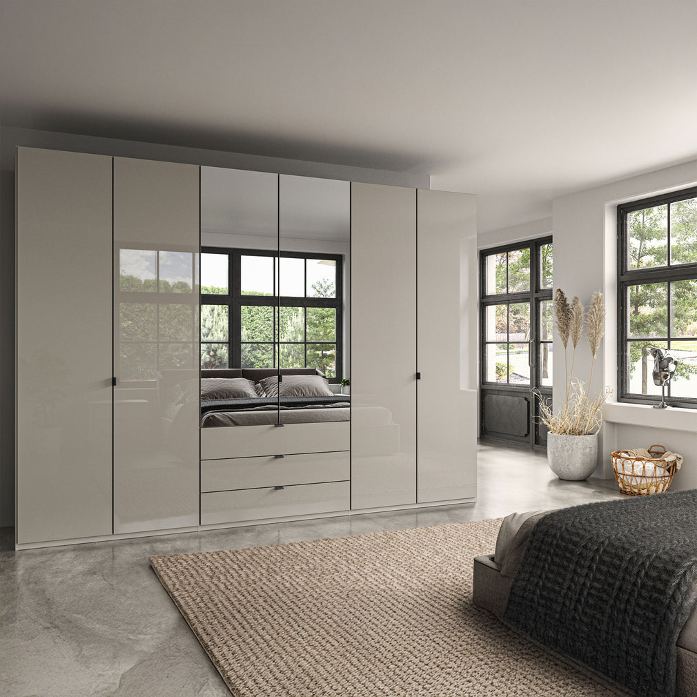 Florida - 6 Door Combi Mirrored Wardrobe