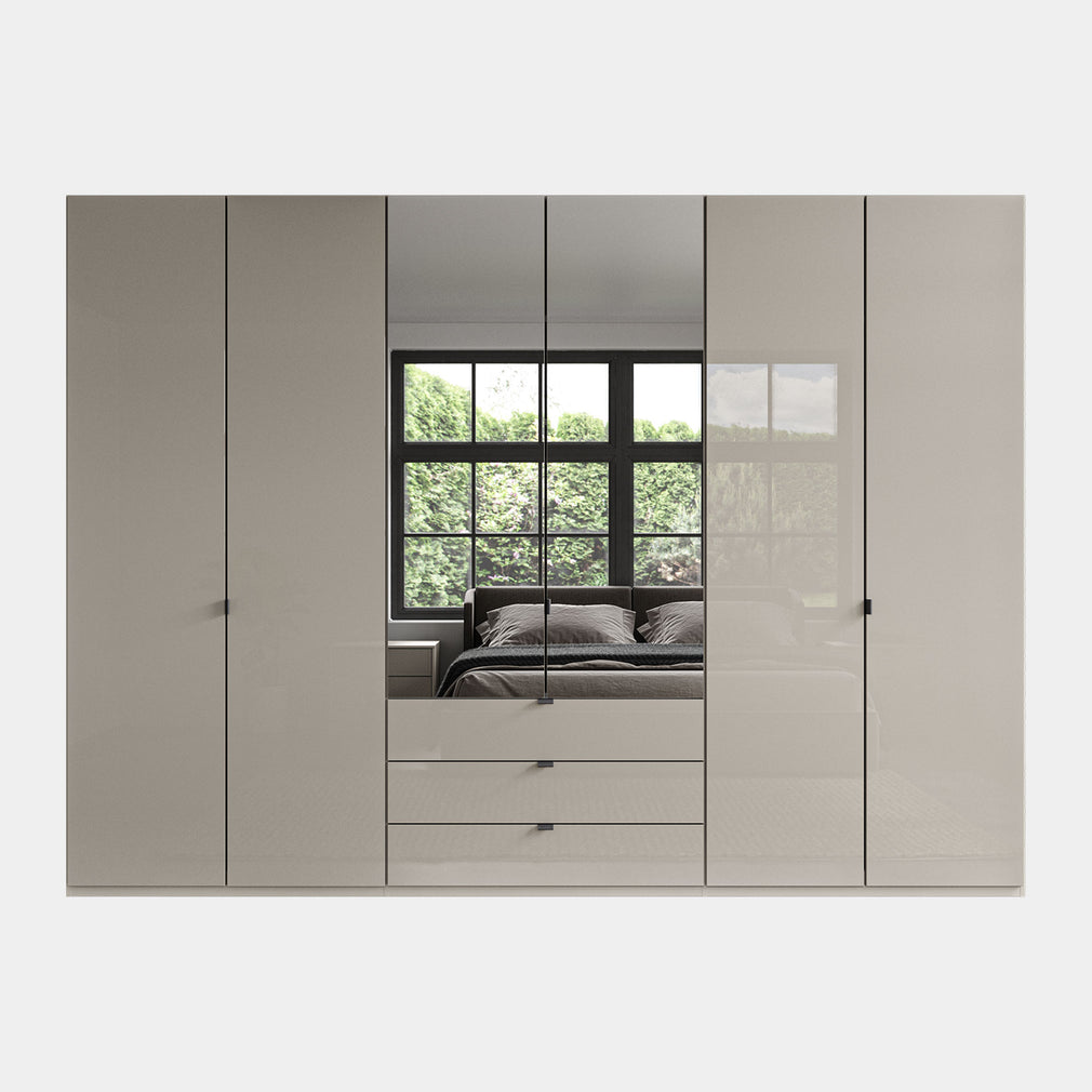 Florida - 6 Door Combi Mirrored Wardrobe