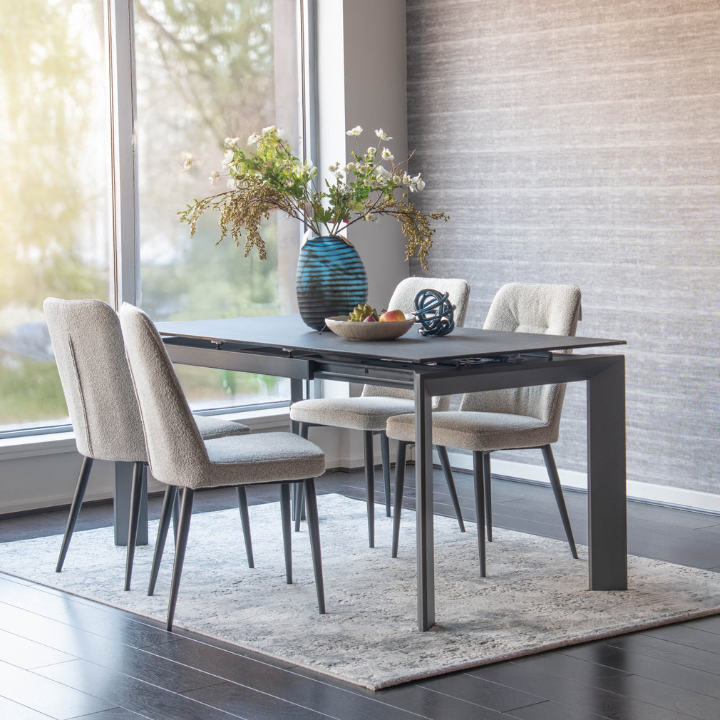 Tarranto - Ceramic Extending Dining Table & 4 Dining Chairs Set