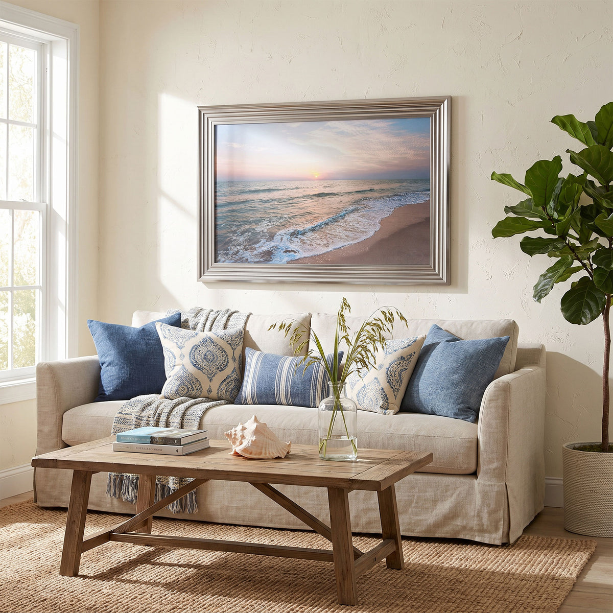 The Beach - Framed Liquid Wall Art