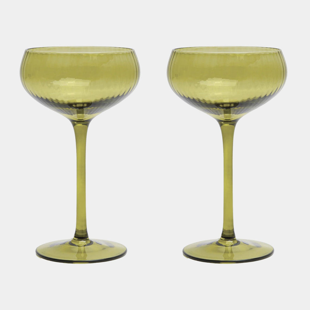 The Lou Coupe Green - Cocktail Glasses, Set of 2