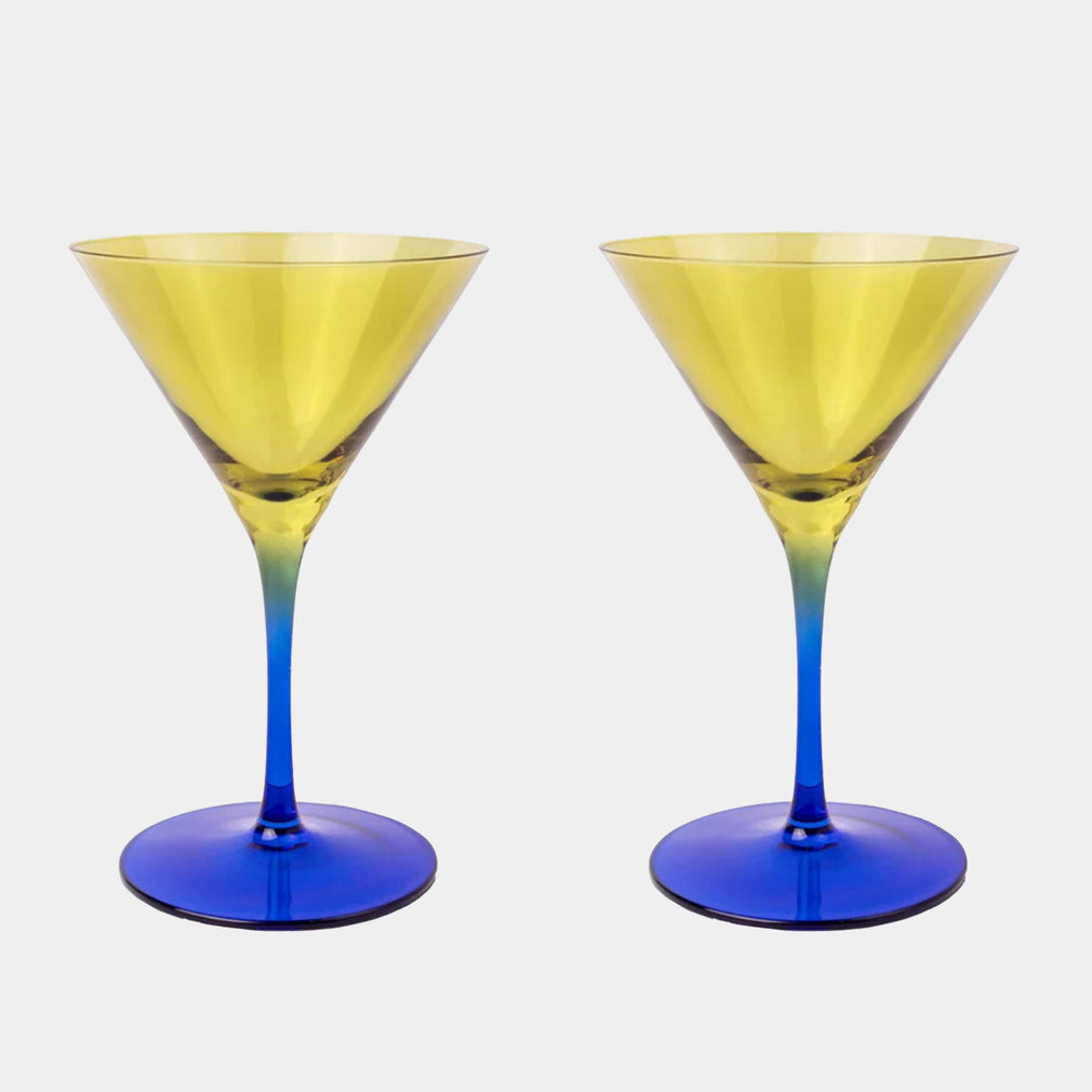 The Olive Blue - Martini Glasses, Set of 2