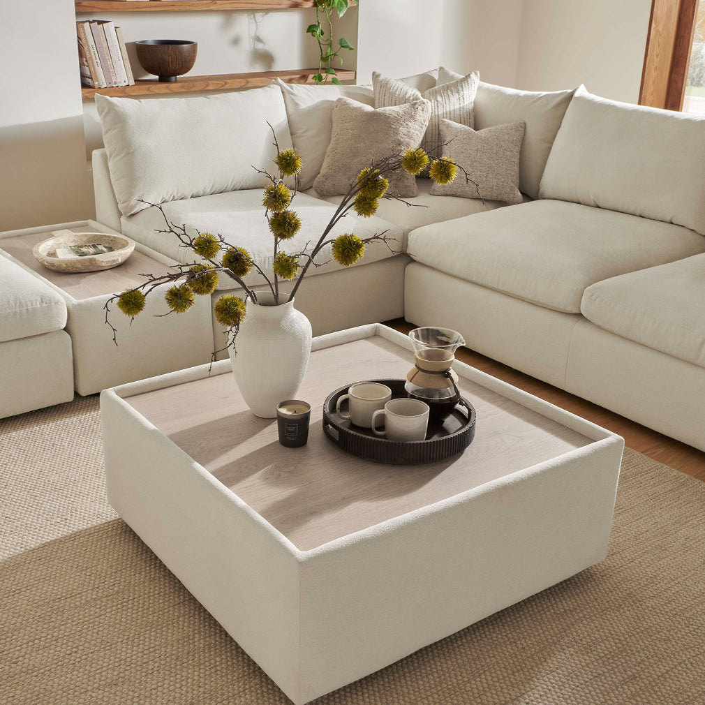 Retreat - Square Wood Top Table, Fabric