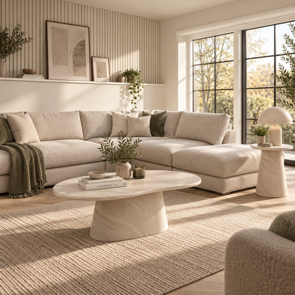 Turi - Travertine Effect Coffee Table
