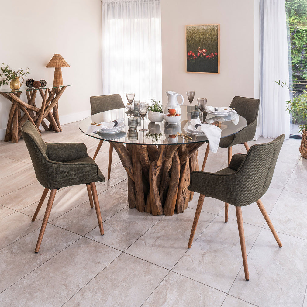 Twiggy - Glass Round Dining Table
