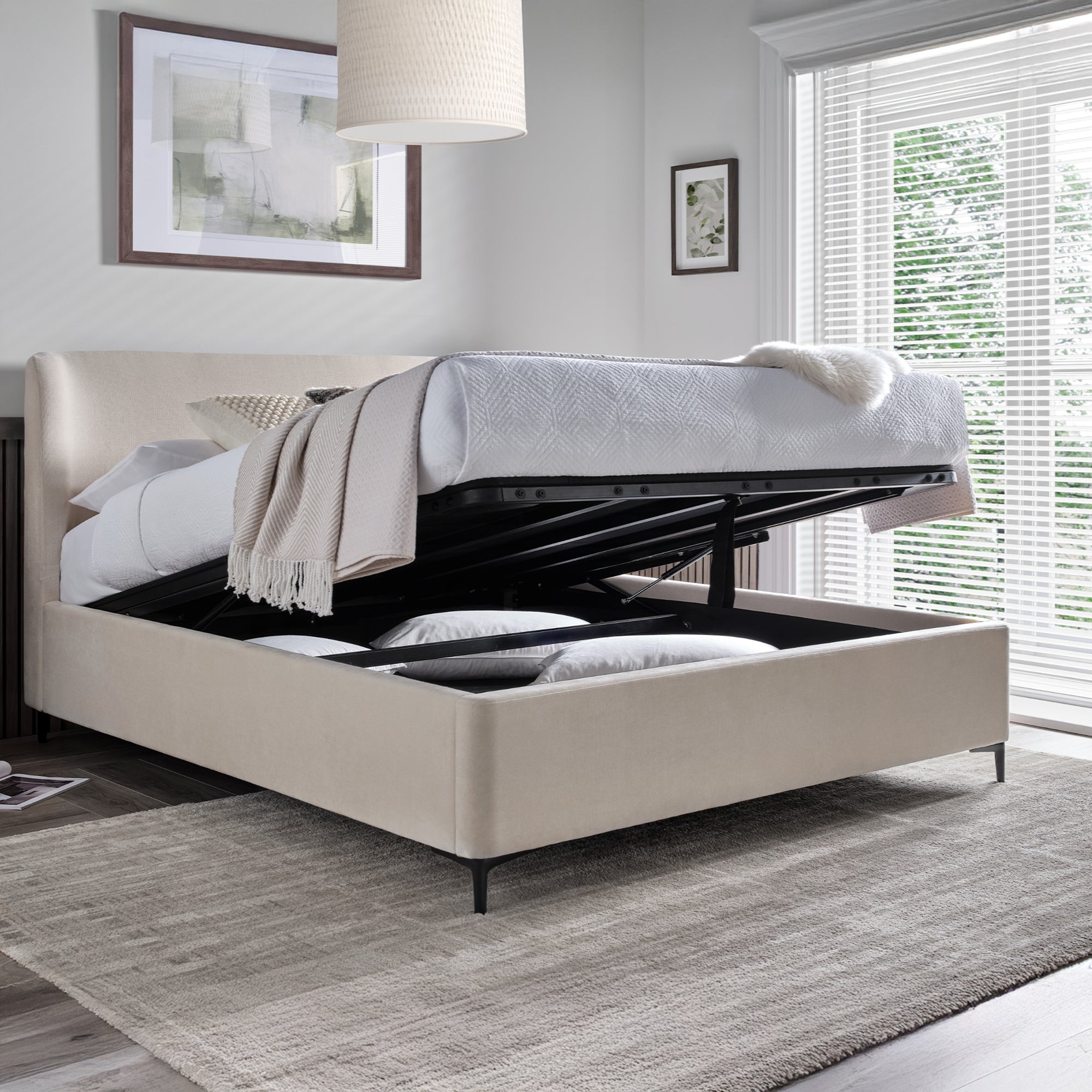 Stamford - Ottoman Bed Frame, Freya Vanilla