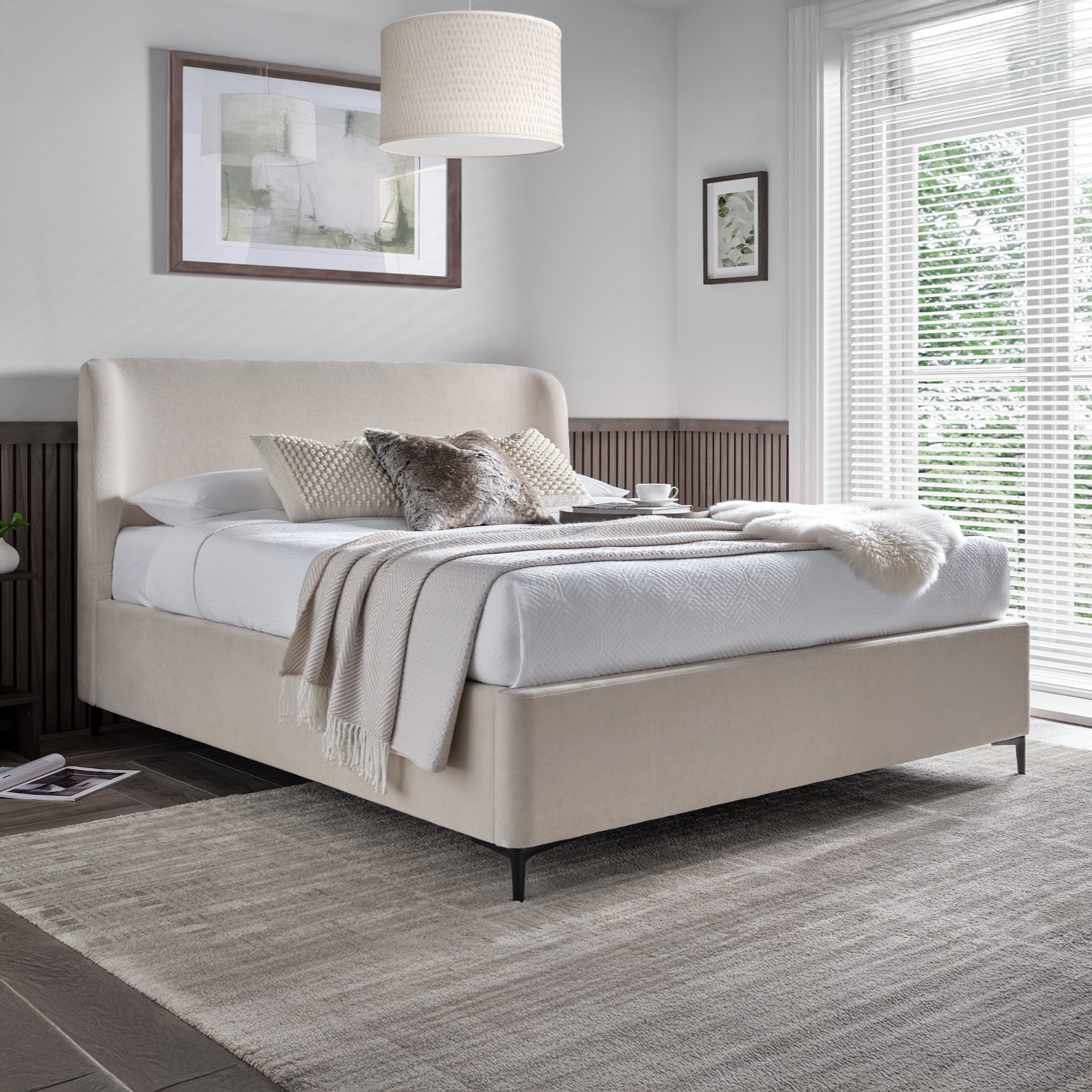 Stamford - Ottoman Bed Frame, Freya Vanilla