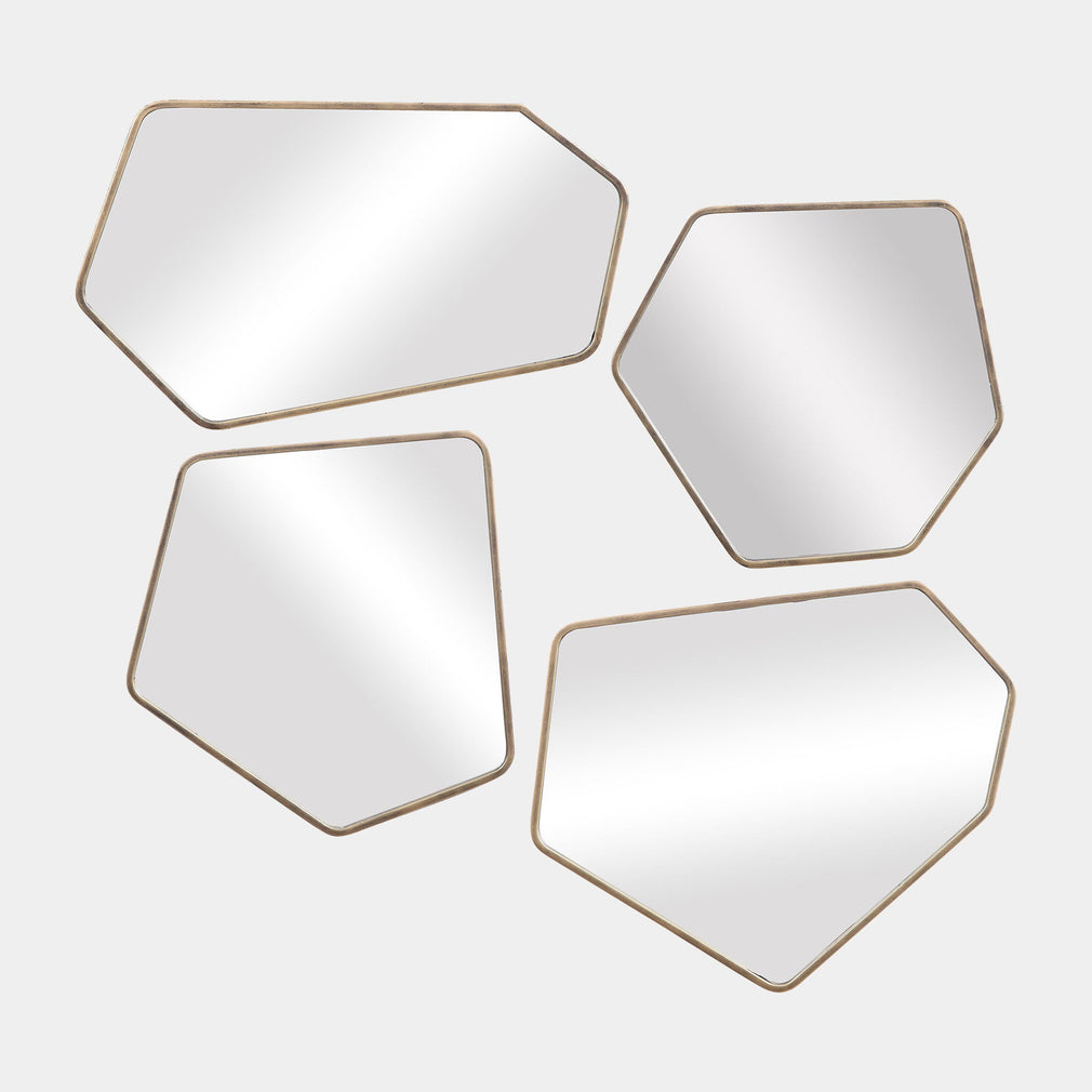 Tessera - Set Of 4 Mirrors, Gold