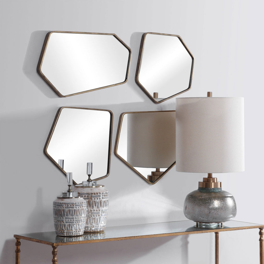 Tessera - Set Of 4 Mirrors, Gold