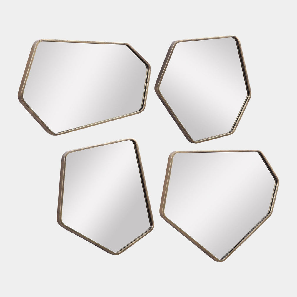 Tessera - Set Of 4 Mirrors, Gold