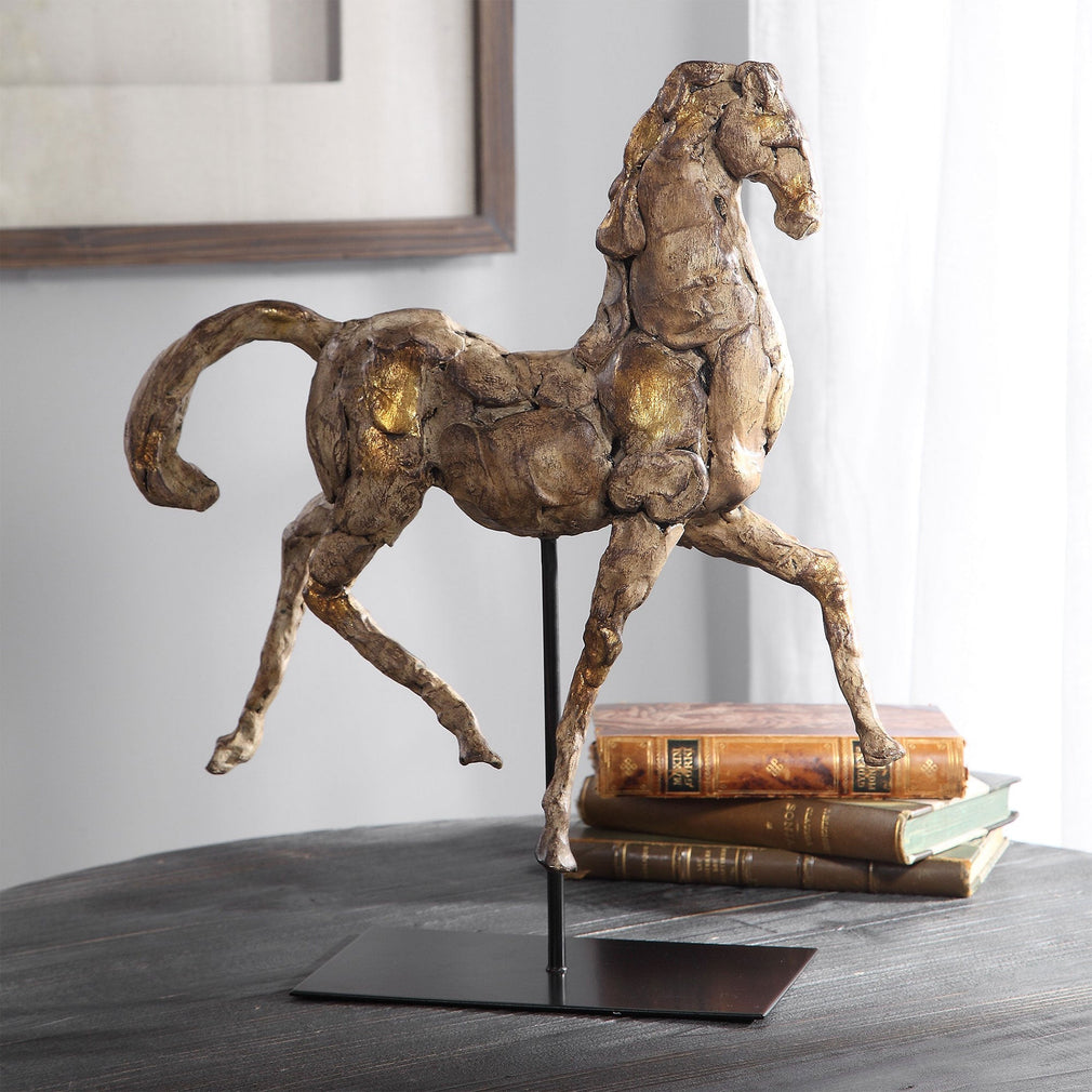 Hermoso - Gold Horse Sculpture