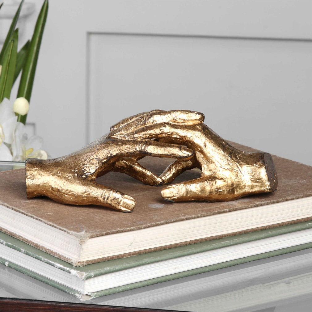 Collegamento - Gold Hands Sculpture