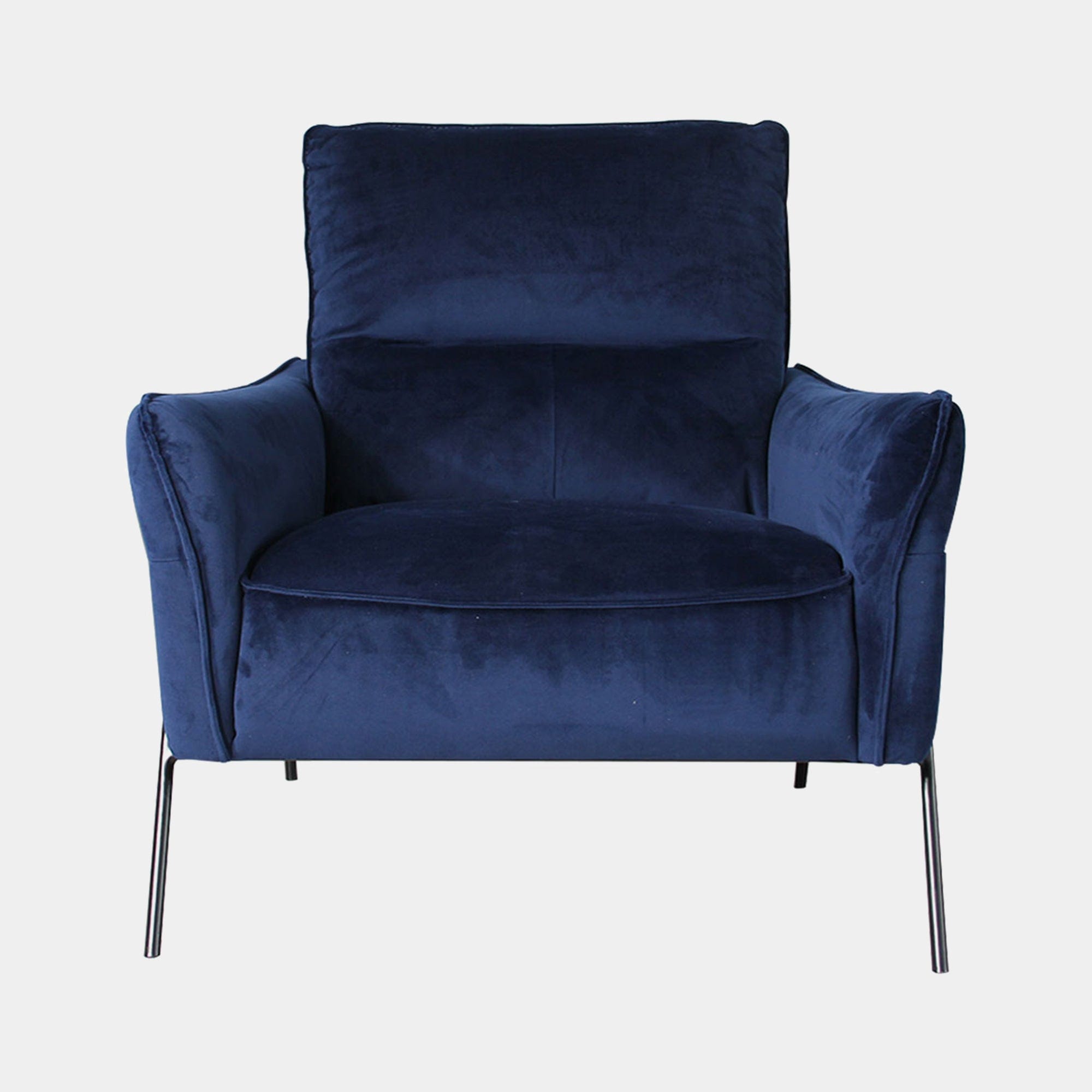 Accent Chair In Fabric BSF20 TX1229 Dark Blue With Black Legs