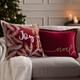 Winter Joy Embroidered - Red Christmas Cushion 50x50cm