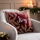 Winter Joy Embroidered - Red Christmas Cushion 50x50cm