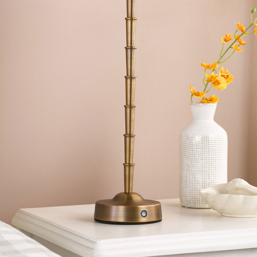 Bamboo Antique Brass - Table Lamp, Rechargeable