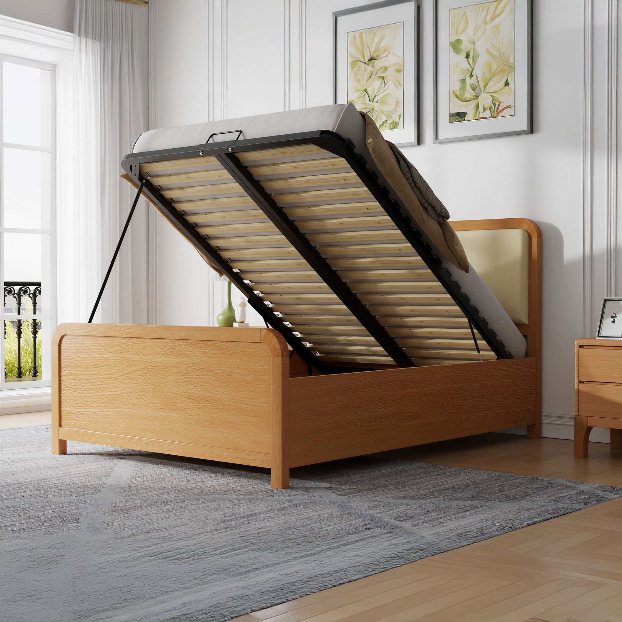 Warrington - Ottoman Bedframe, Curved Headboard