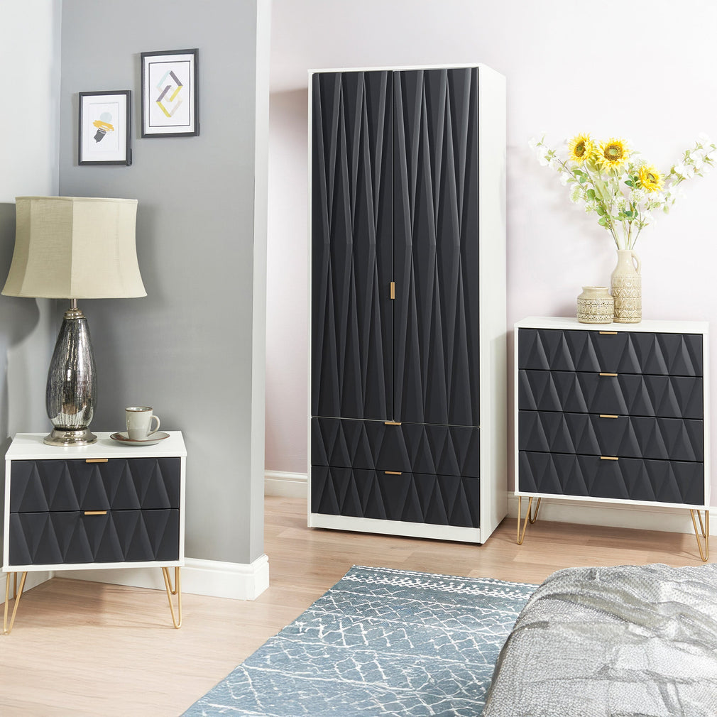Jewel - 2 Drawer Bedside Table