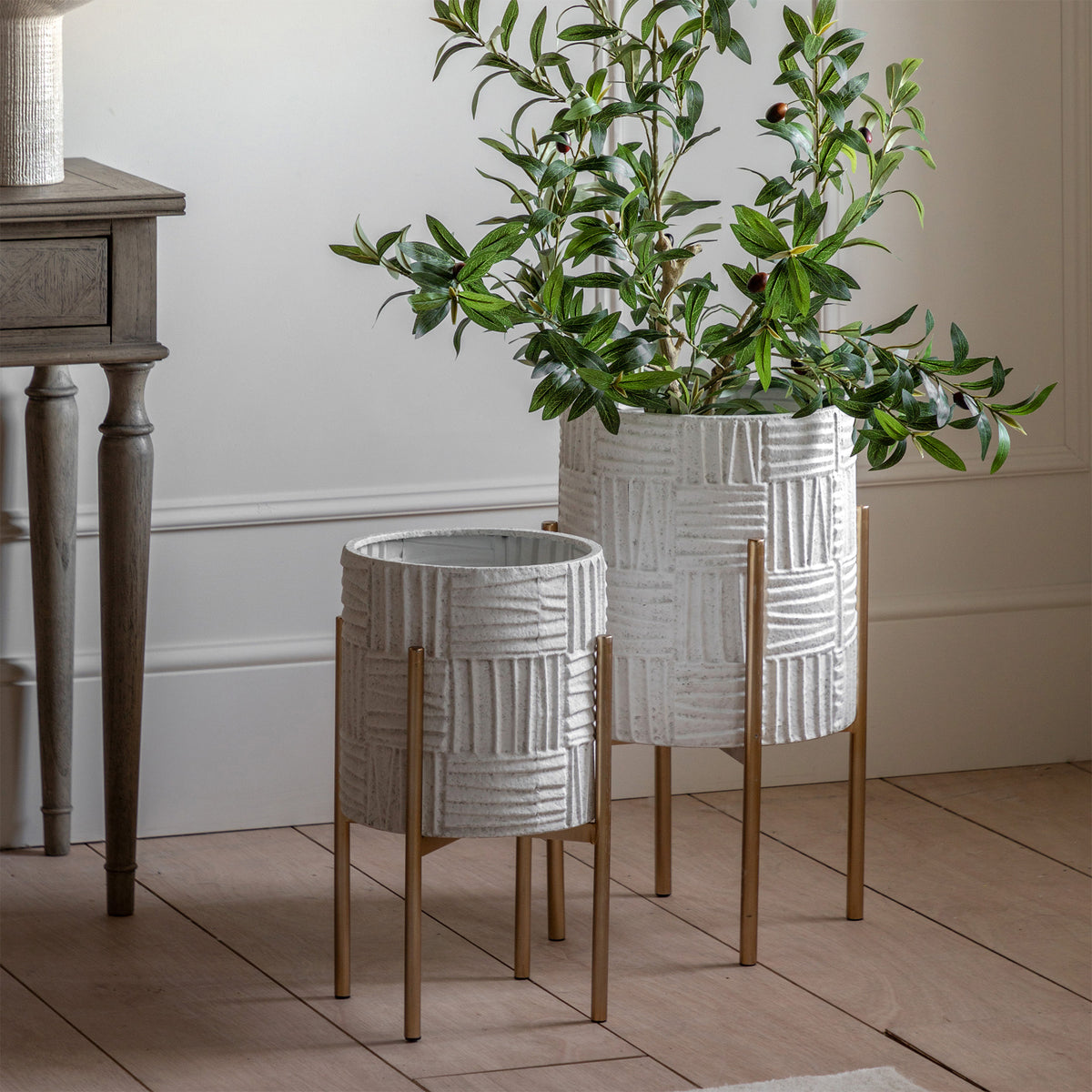 Luxe Geo - Neutral Garden Planters, Set of 2