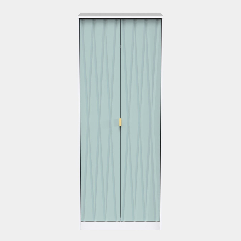 Jewel - 2 Door Wardrobe White Carcase & Duck Fronts