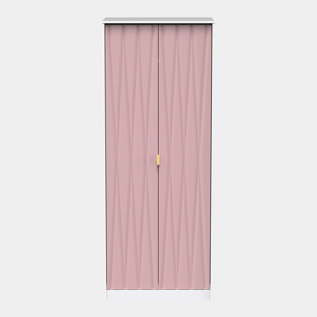 Jewel - 2 Door Wardrobe White Carcase & Kobe Pink Fronts