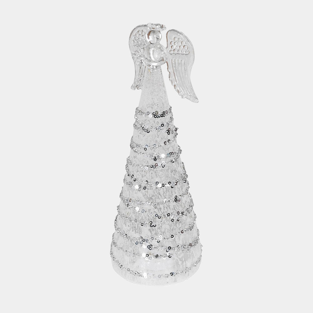Silver Angel Christmas Ornaments - Set of 2 Festive Decorations