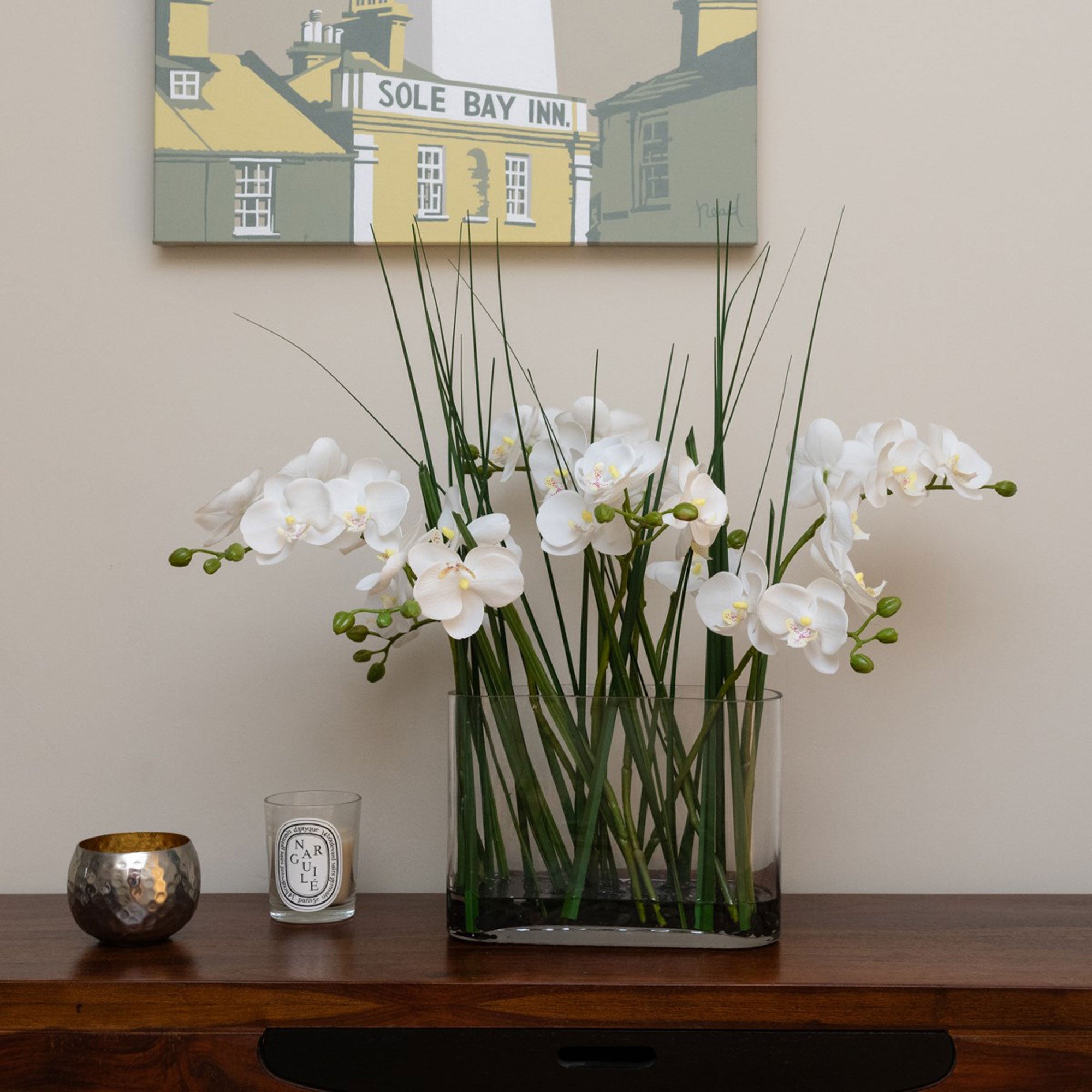Artificial Flowers in Vase - Eisley White Orchid