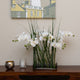 Artificial White Orchid in Glass Vase - Luxury Faux Floral Centrepiece