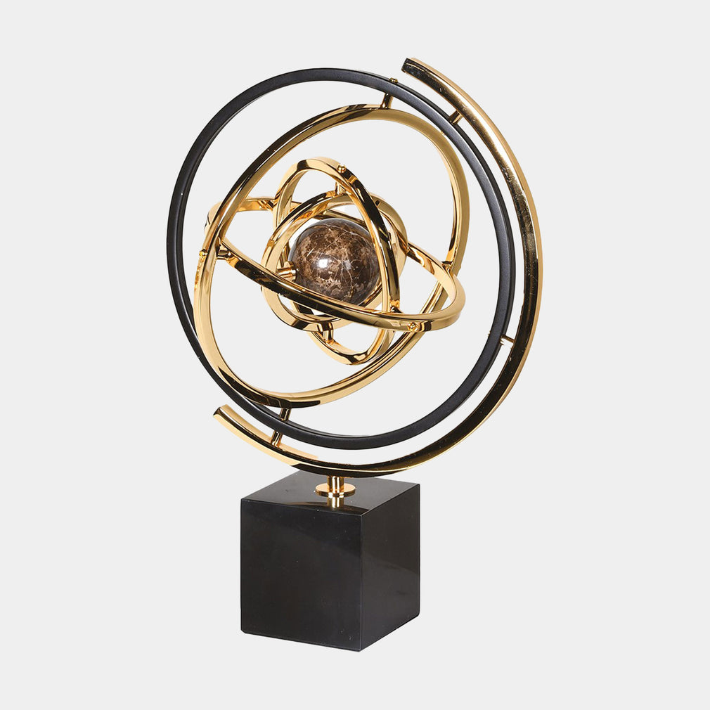 Orbit - Gold Globe Sculpture