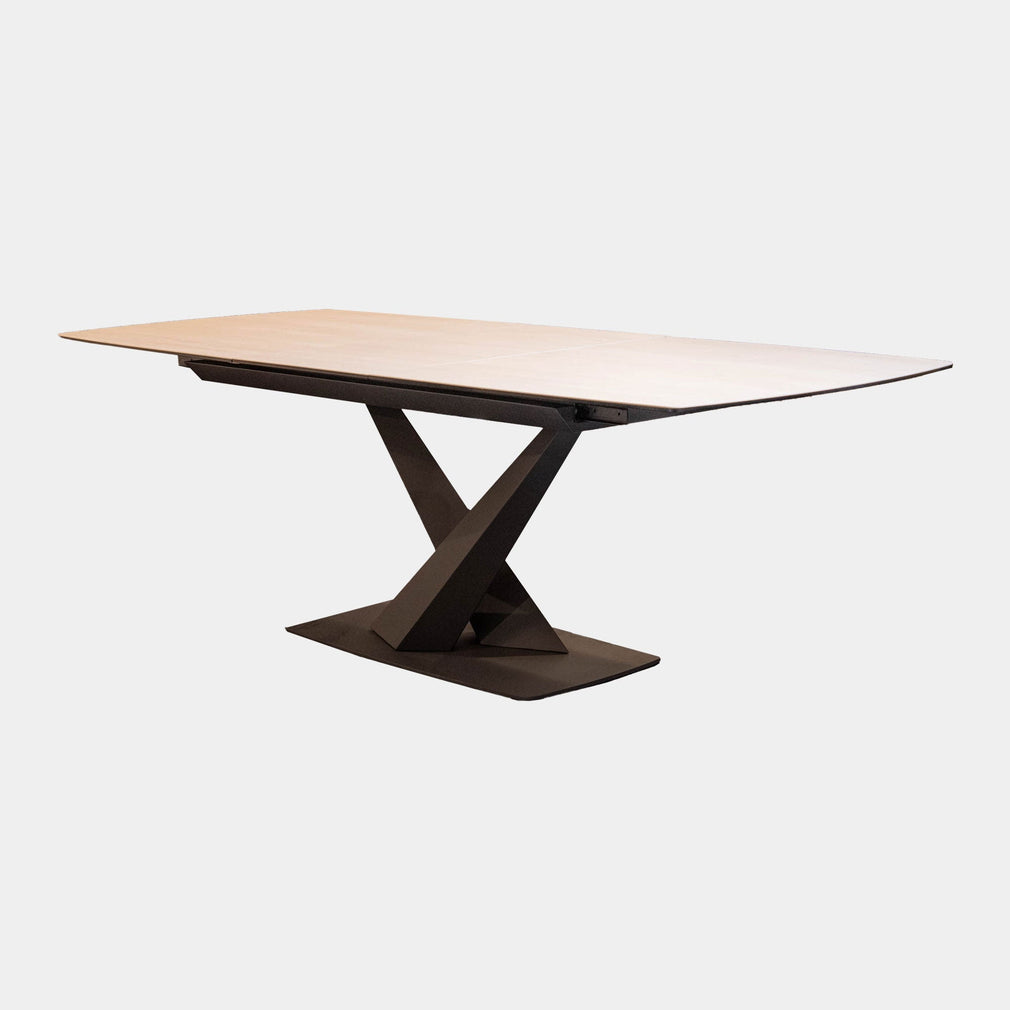 Zeus - Travertine Effect Ceramic Extending Dining Table