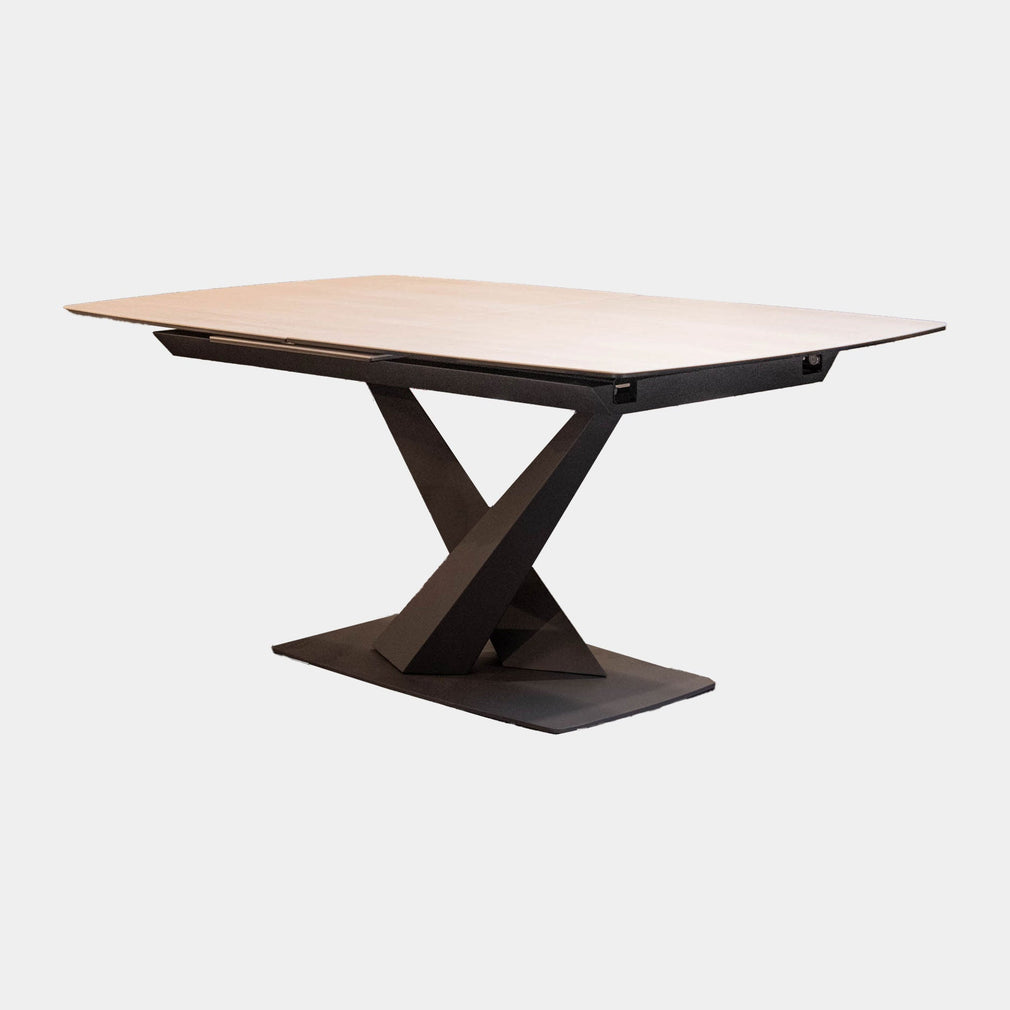 Zeus - Travertine Effect Ceramic Extending Dining Table