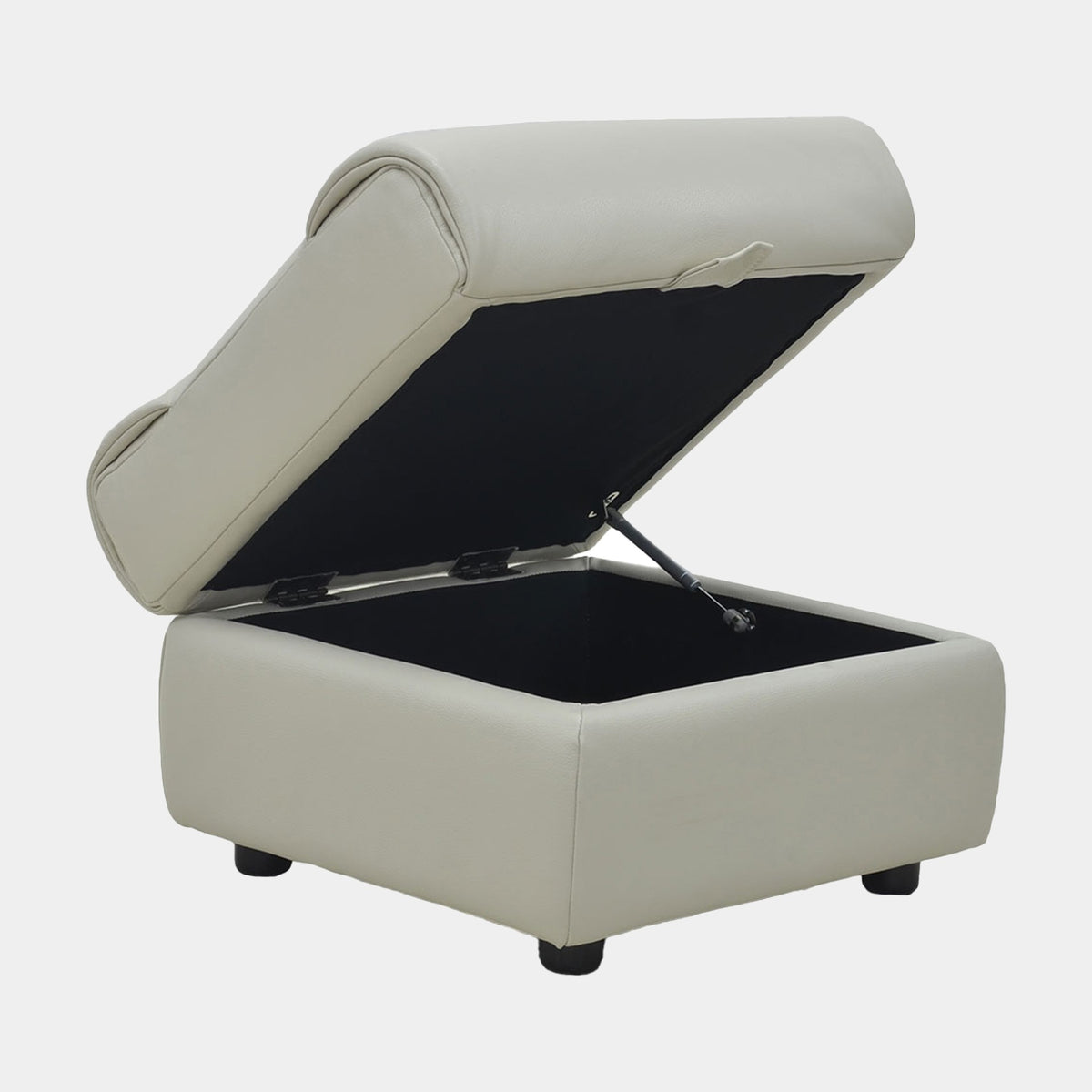 Staten - Square Storage Footstool, Oslo Oyster Leather
