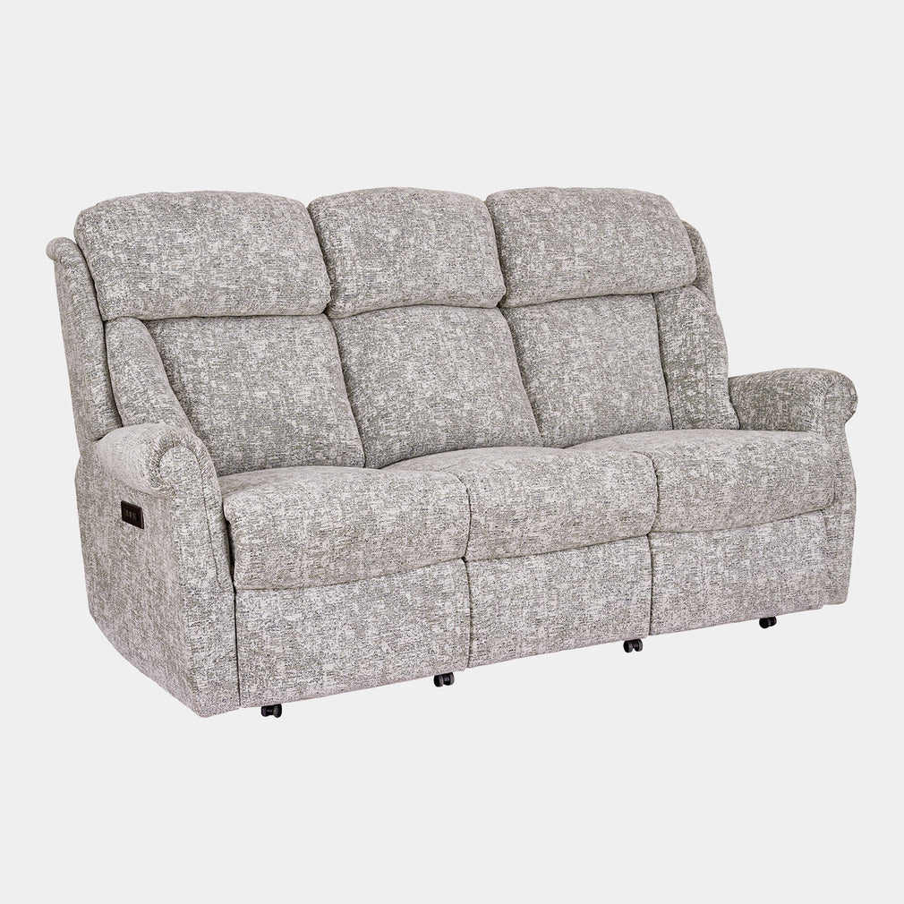 Bibury - 3 Seat Single Motor Recliner, Fabric