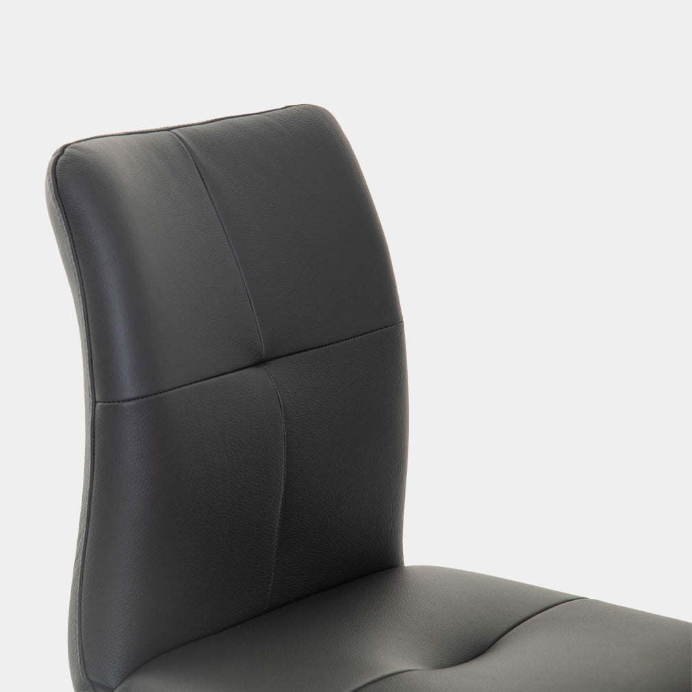 Clover - Swivel Counter Stool In Soleda Leather, Anthracite