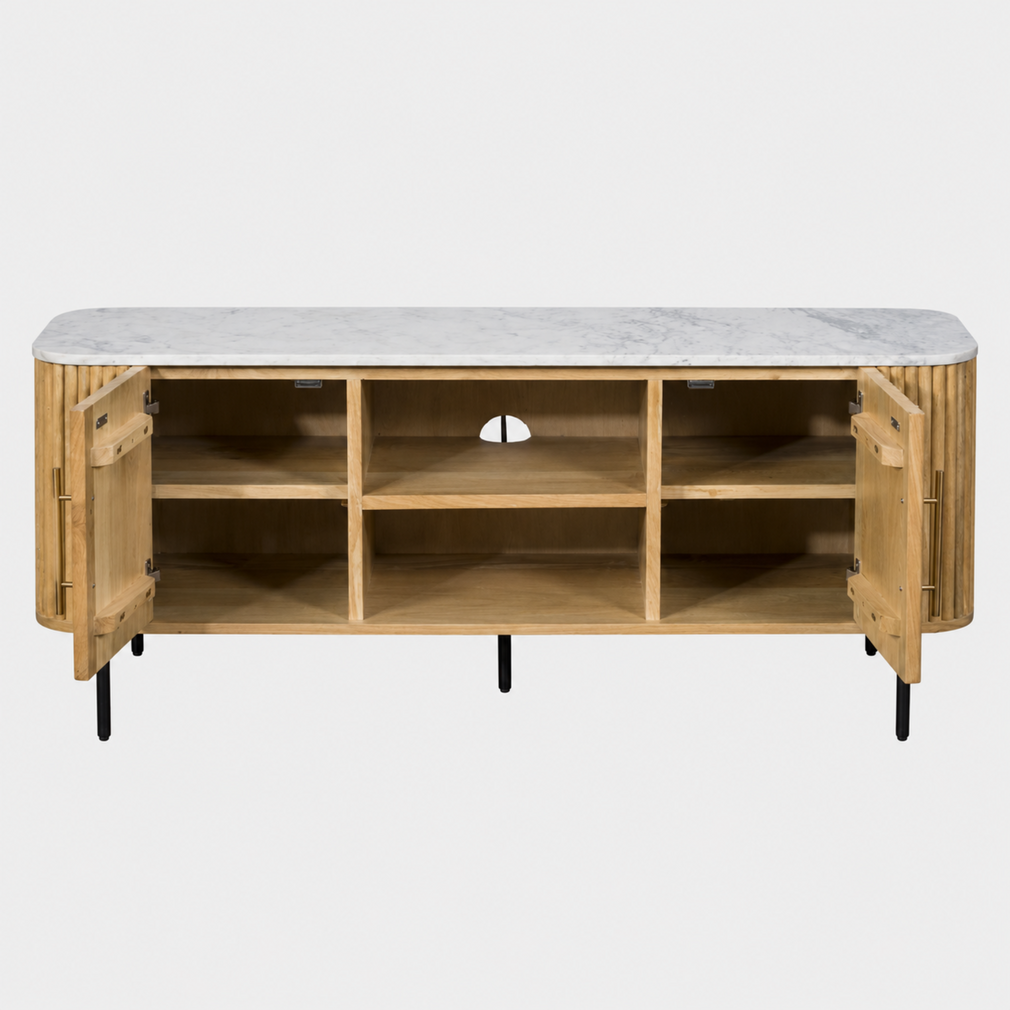 Bombay - Wooden TV Unit, Marble Top